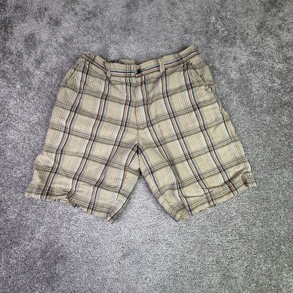 Tommy Bahama Shorts Men's 34 Brown Plaid Casual Preppy Beach - Picture 2 of 7